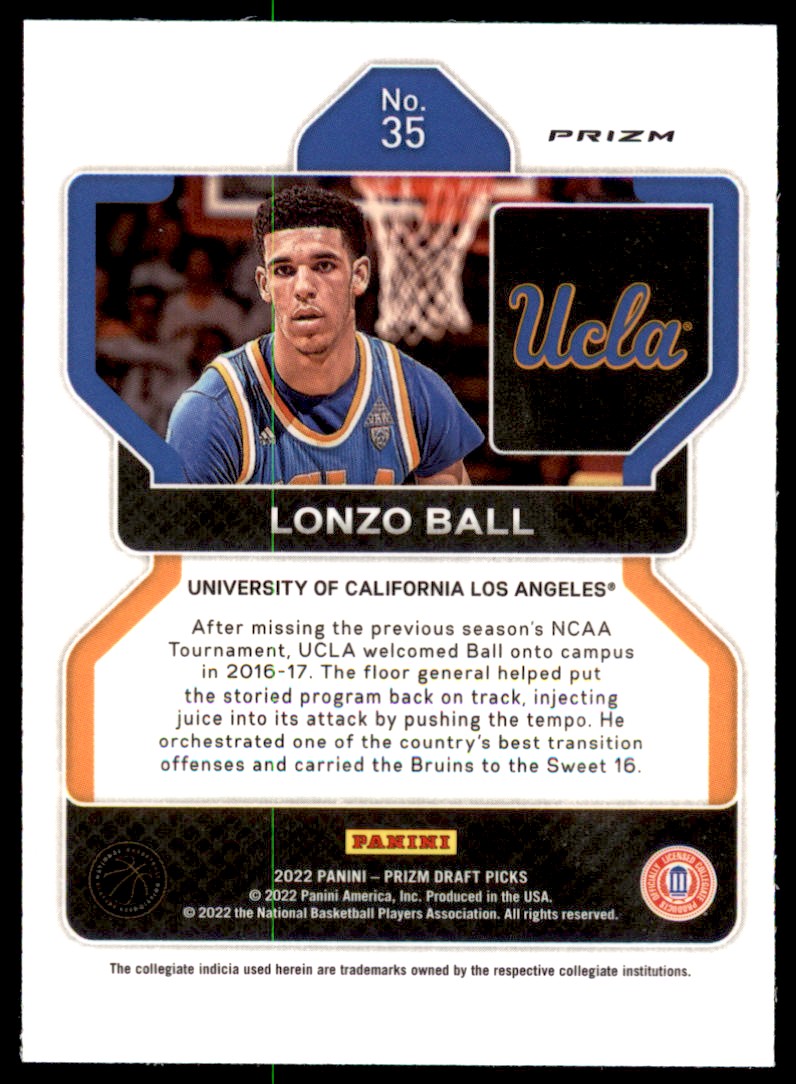 2022-23 Panini Prizm Draft Purple Wave Lonzo Ball UCLA Bruins | eBay