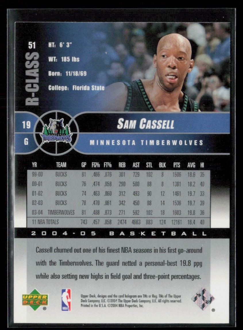2004-05 Upper Deck Sam Cassell Minnesota Timberwolves #51 | eBay