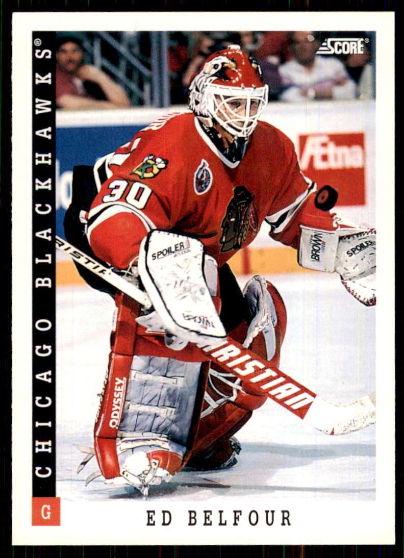 アイスホッケー NHL Chicago Blackhawks #30 Ed Belfoue Autographed big poster with 2 Rare ED BELFOUR Chicago Blackhawks #30 Autographed Framed