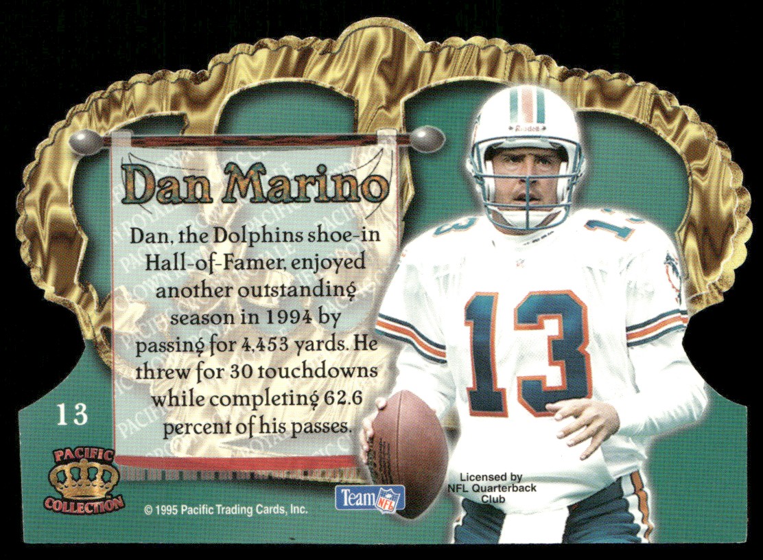 1995 Pacific Crown Royale Dan Marino #13 card back image