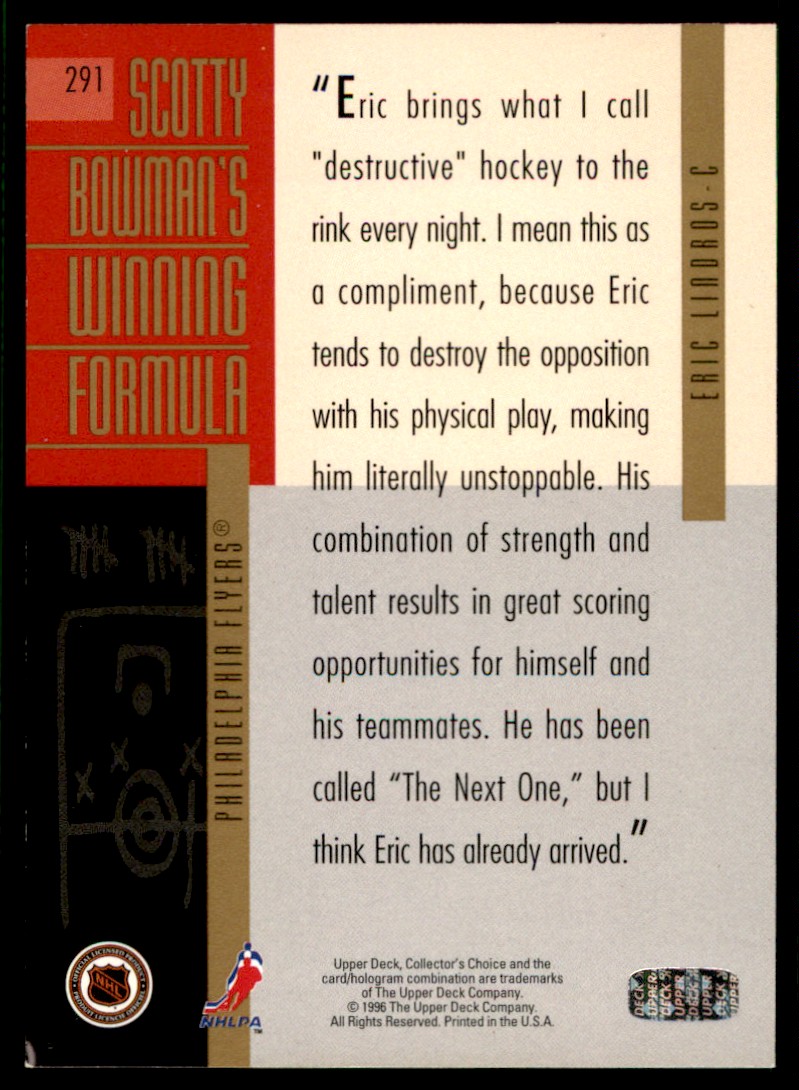 1996-97 Collector's Choice Eric Lindros #291 card back image