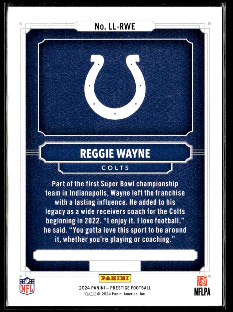 2024 Panini Prestige Living Legends Reggie Wayne Indianapolis