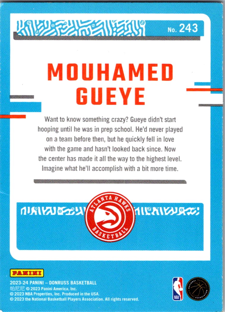 2023-24 Donruss Red Mouhamed Gueye #243 card back image