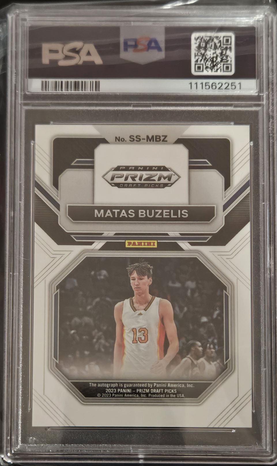 2023-24 Panini Prizm Draft Picks Sensational Signatures Matas Buzelis card back image