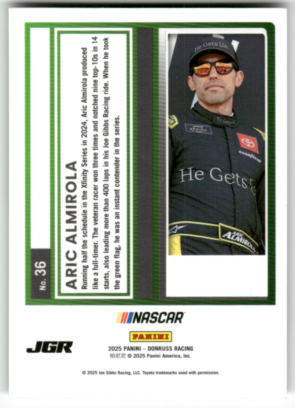2025 Donruss NASCAR Optic ARIC ALMIROLA #36 card back image