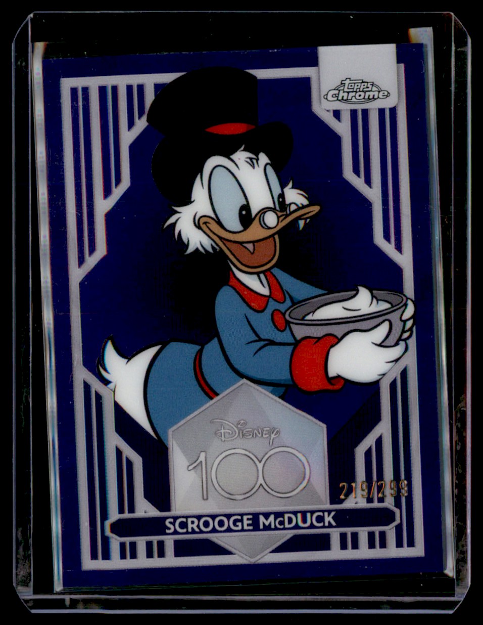 2023 topps disney chrome 100 scrooge mcduck purple refractor #87 card front image