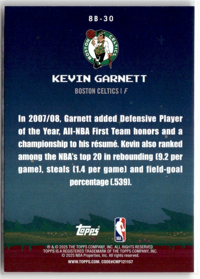2025-26 TOPPS 8-BIT BALLERS KEVIN GARNETT BOSTON CELTICS #8B-30 | eBay