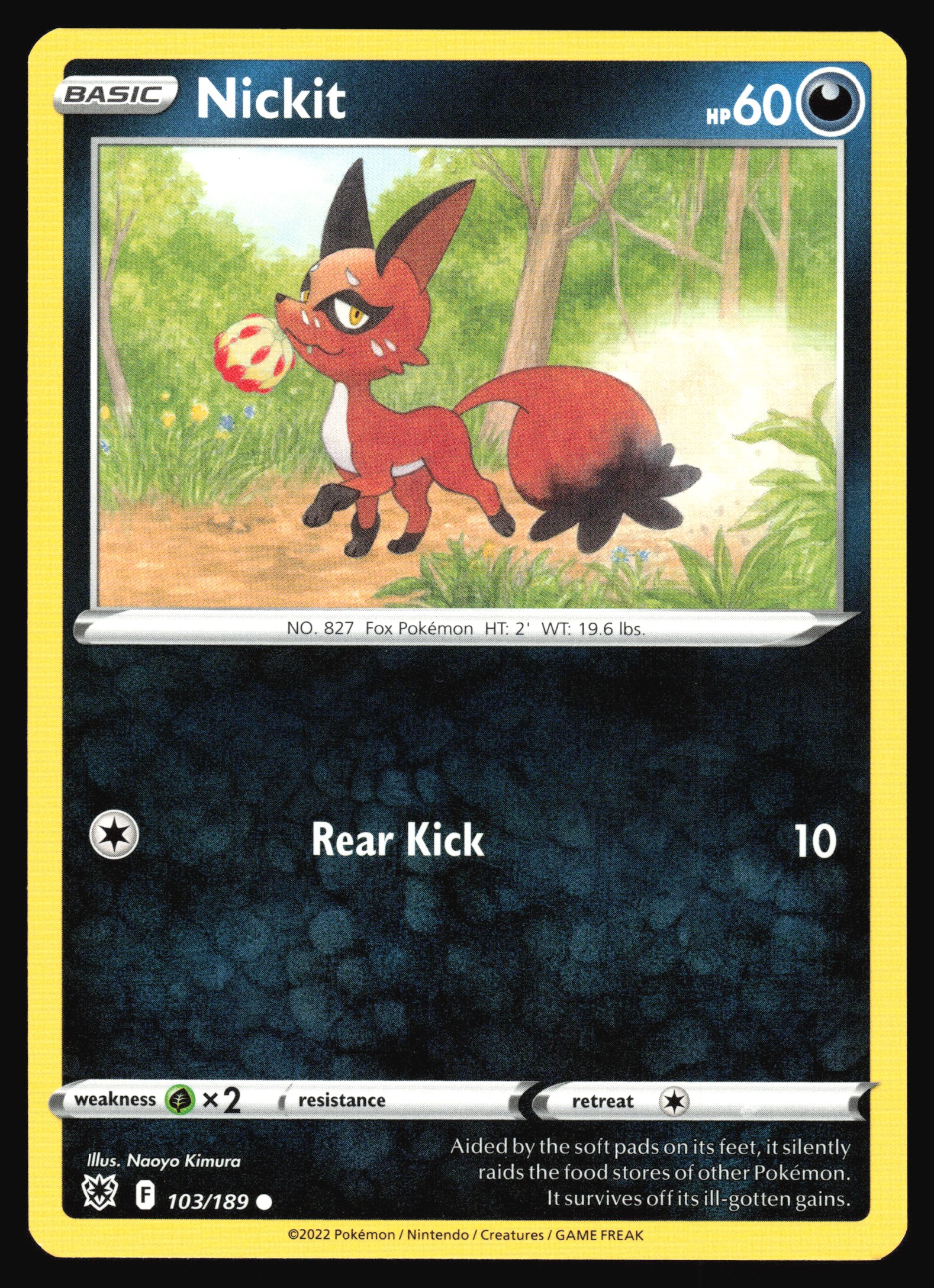 2022 Pokemon TCG Nickit 103/189 Astral Radiance Common | eBay