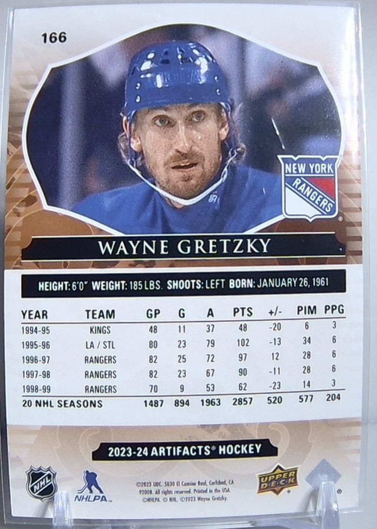 2023-24 Upper Deck Artifacts Wayne Gretzky #166 card back image