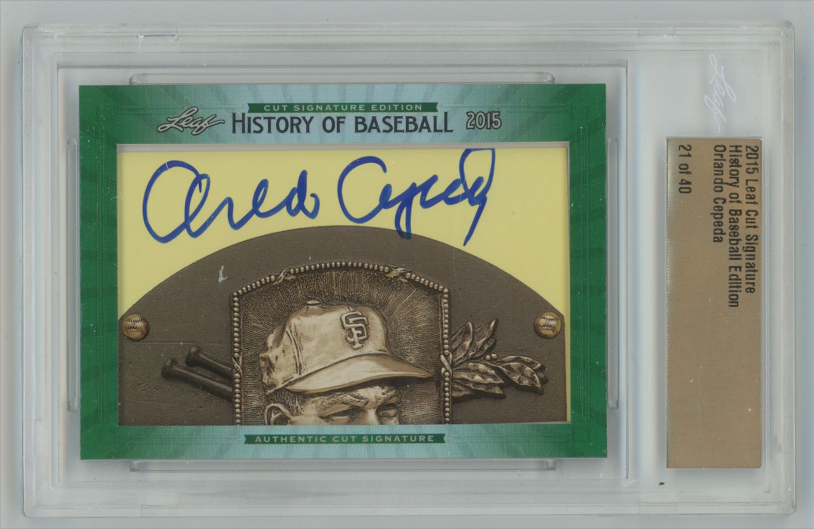Orlando Cepeda 2015 Leaf History of Baseball Cut Signature Auto