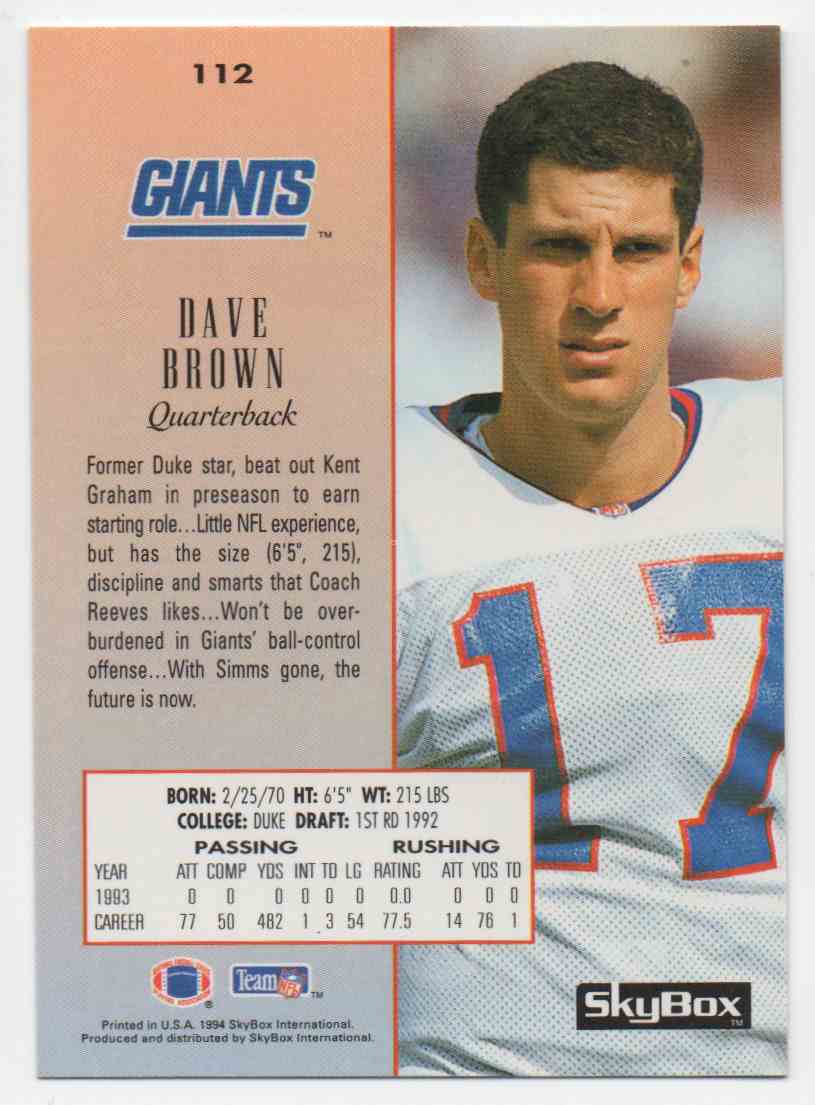 dave brown giants jersey