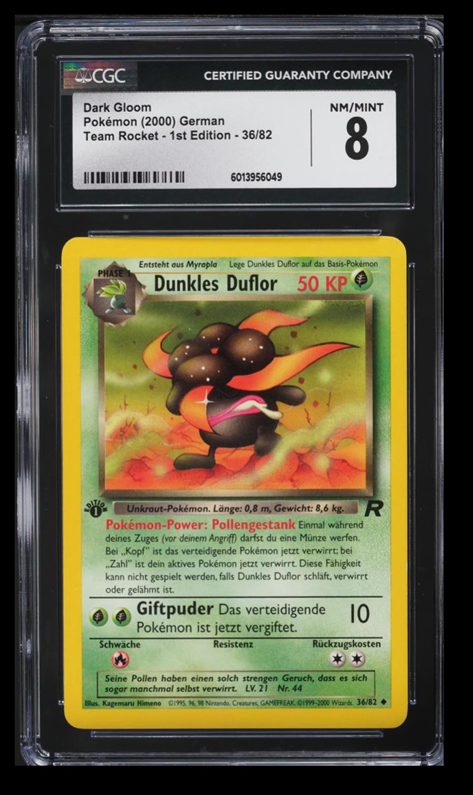dark gloom pokemon card value 2000 Pokemon Team Rocket 1st Edition Dark Gloom CGC 8 German #36/82