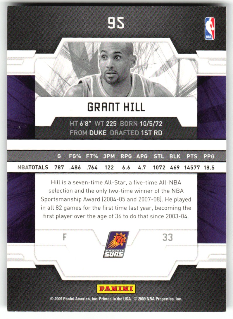 2009-10 Donruss Elite Grant Hill #95 card back image
