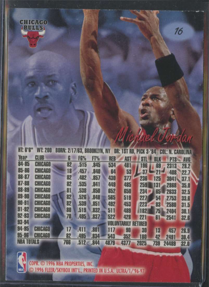 michael jordan ultra fleer card