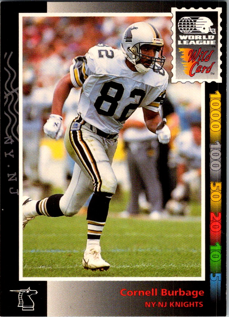 1992 WILD CARD WLAF CORNELL BURBAGE NY NJ KNIGHTS #78 | eBay