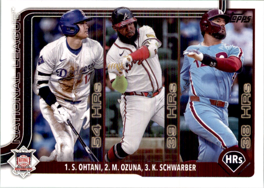 SSP】2025 Topps NL HR Leaders Ohtani Ozuna Schwarber Golden