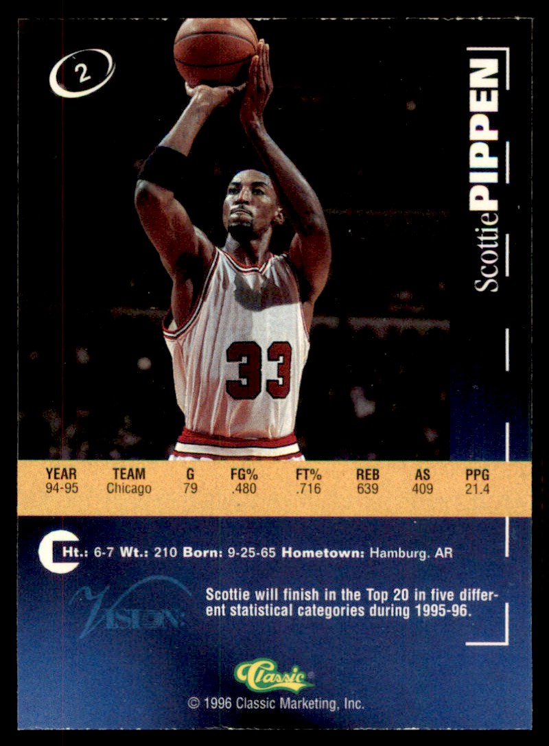 1996-97 Classic Visions #2 Scottie Pippen Chicago Bulls | eBay