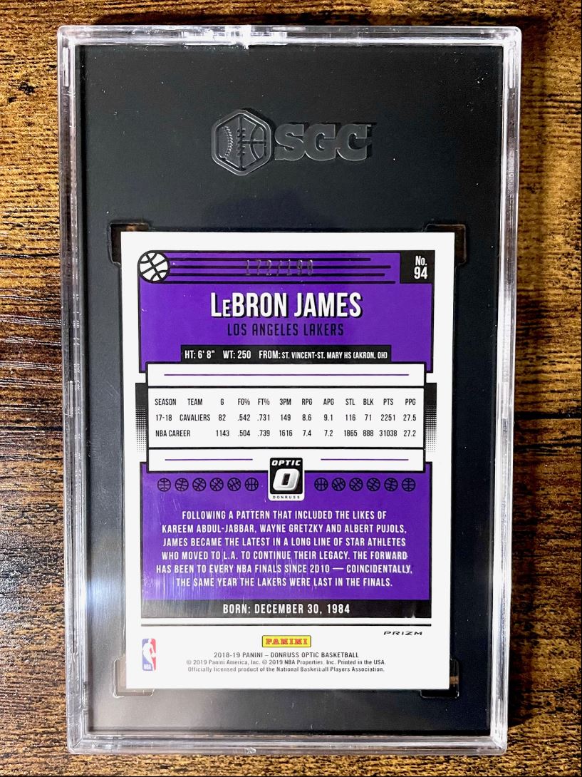 2018-19 Donruss Optic Lebron James Orange Prizm /199 SGC 9.5