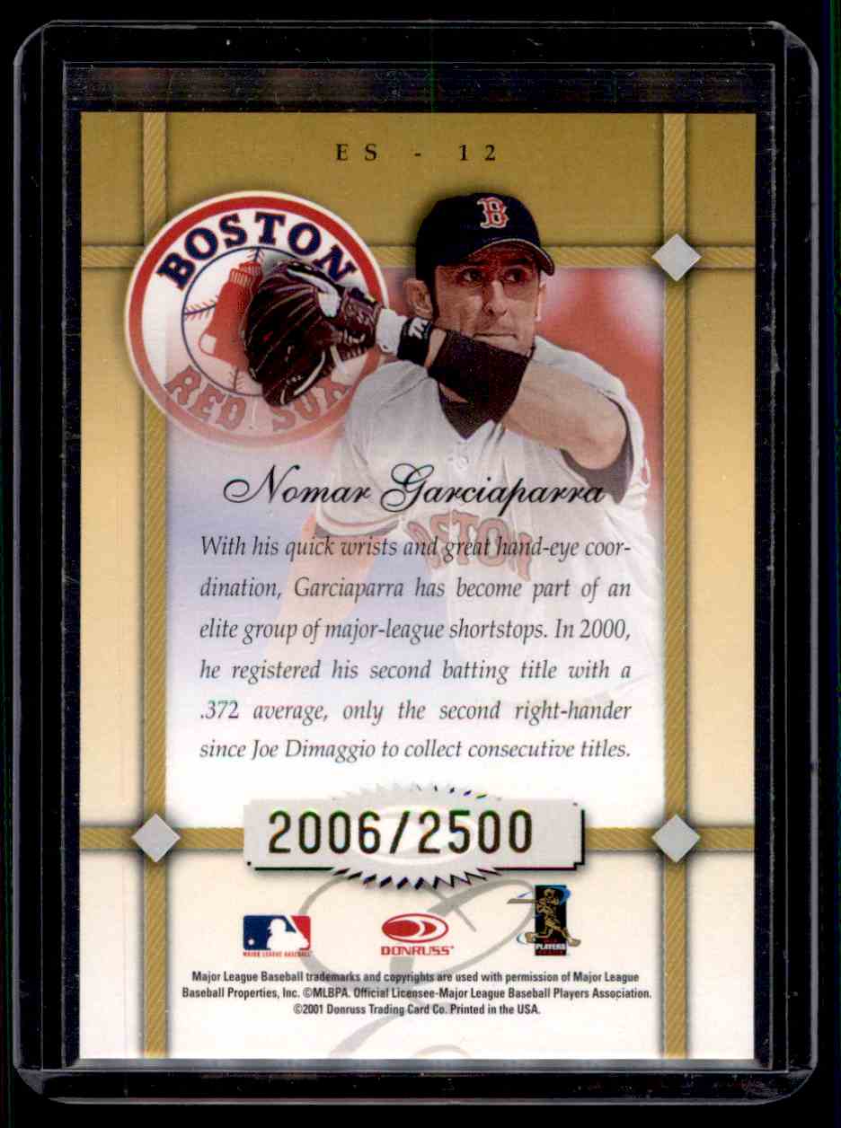 2001 Donruss Elite Nomar Garciaparra #ES12 card back image