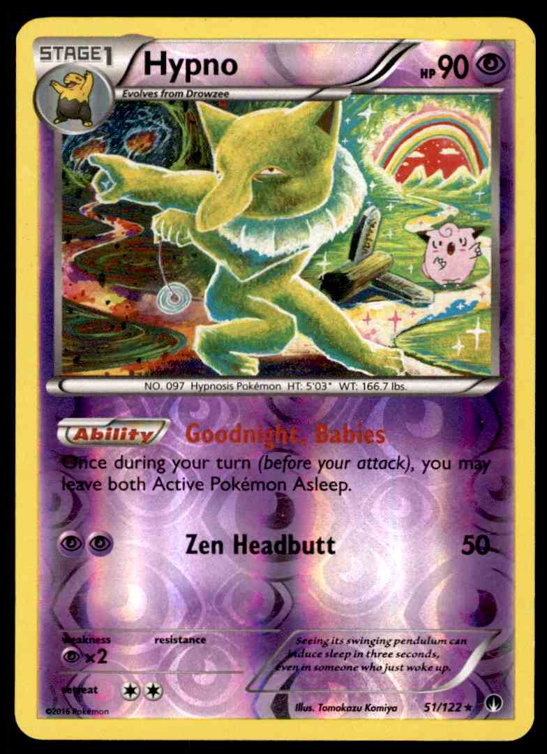 2016 Pokemon Card Breakpoint Hypno 51 122 On Kronozio