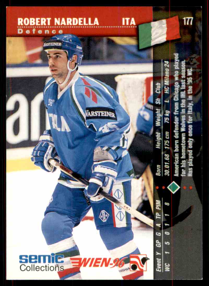 1996-97 Semic Hockey Robert Nardella #177 card back image