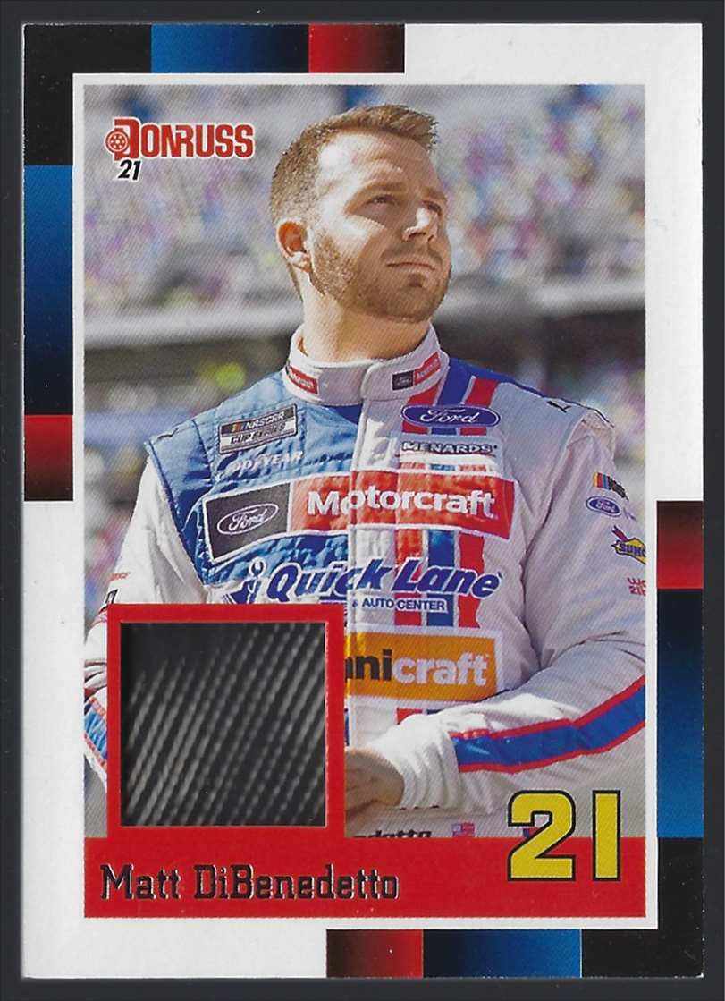 2021 Donruss Race Day Relics Matt DiBenedetto #88RMC card front image