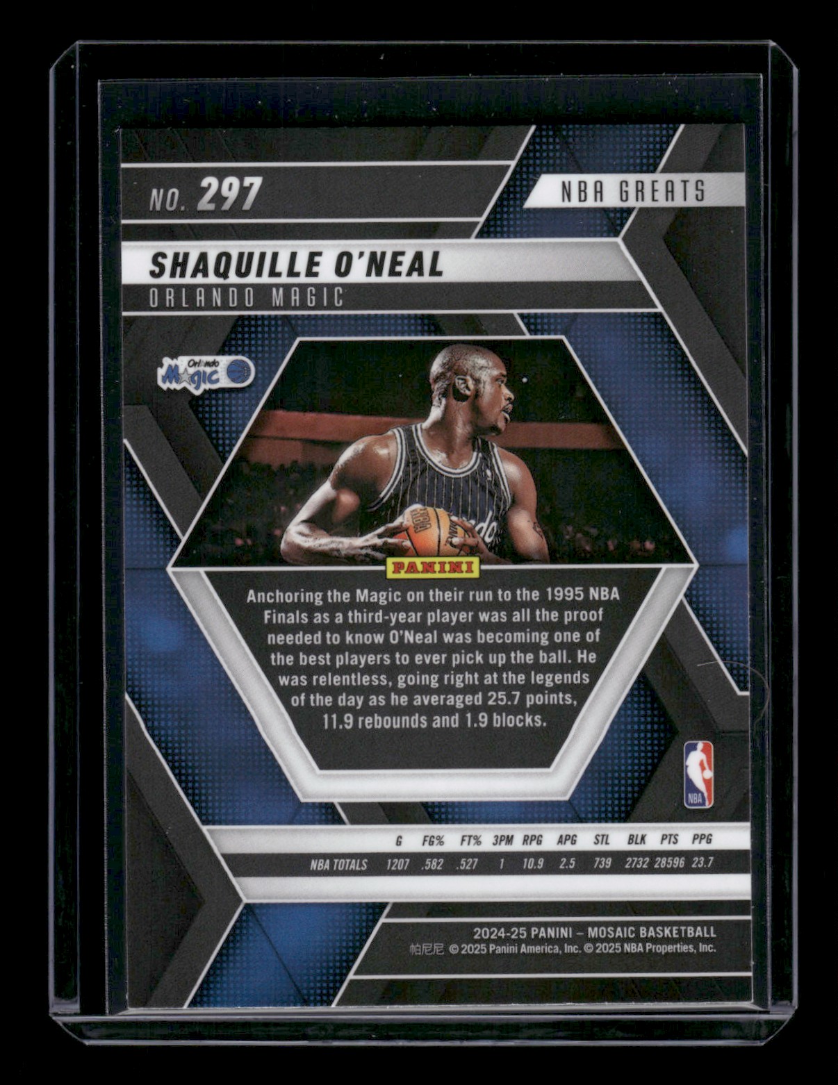 2024-25 Panini Mosaic Shaquille O'Neal #297 card back image