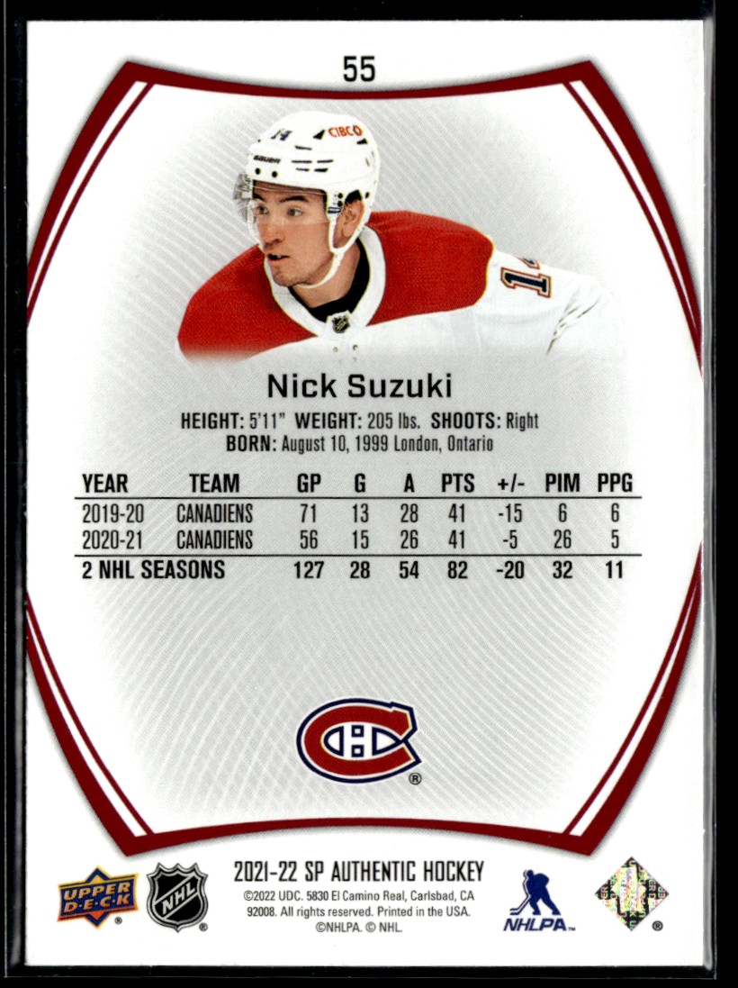 2021-22 SP Authentic limited red Nick Suzuki #55 | eBay