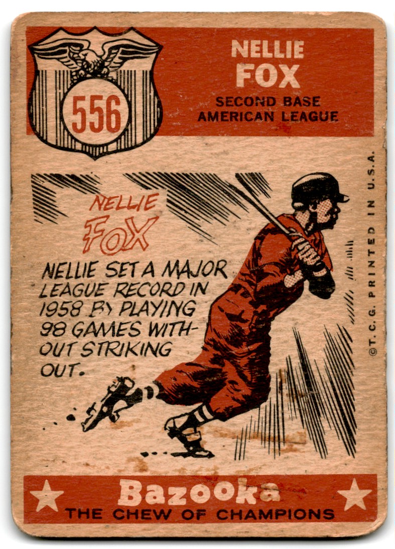 1959 Topps Nellie Fox #556 card back image