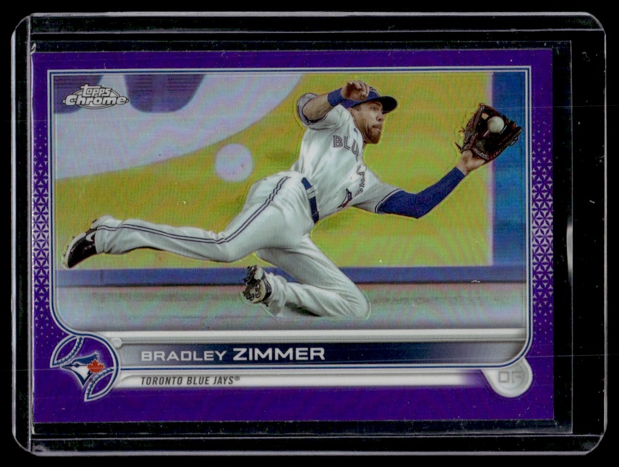 2022 Topps Chrome Update Purple Bradley Zimmer Toronto Blue Jays