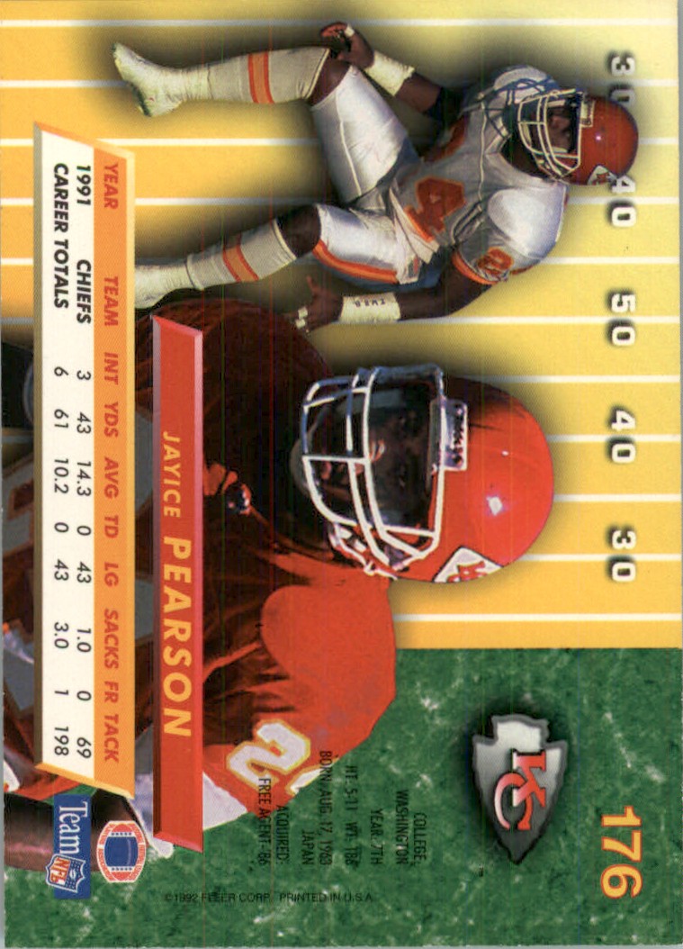 1992 Ultra NFL Jayice Pearson #176 | eBay