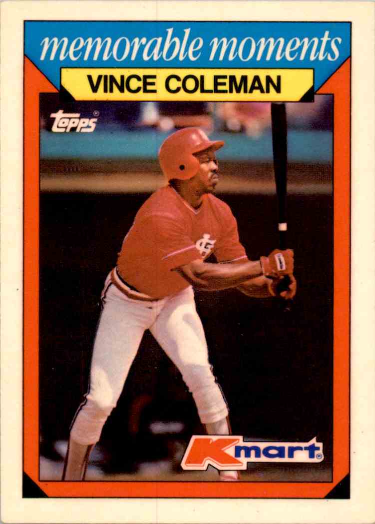 1988 Topps Kmart Memorable Moments Vince Coleman 8