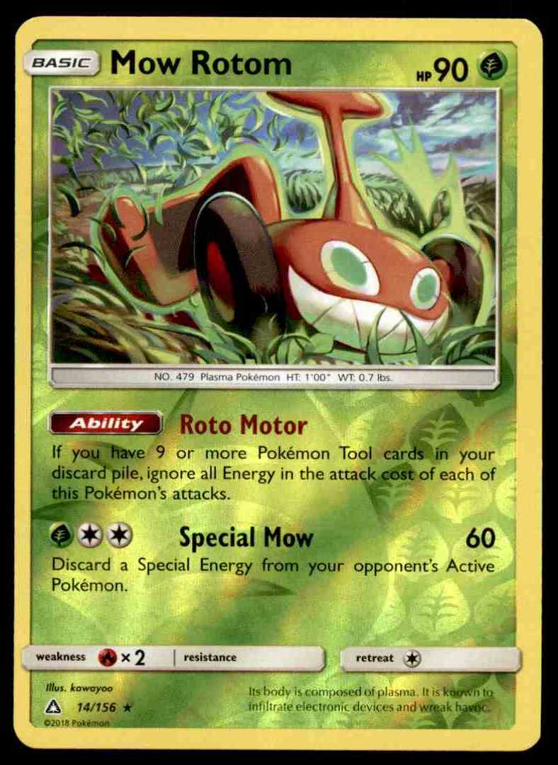 2018 Pokemon Card Sm Ultra Prism Mow Rotom Near Mint #14/156 on Kronozio