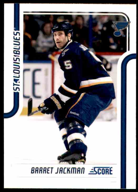2011-12 Score Glossy Hockey Card Barret Jackman #407 card front image