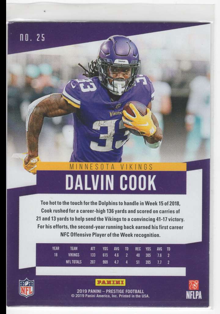 2019 Panini Prestige Dalvin Cook #25 on Kronozio