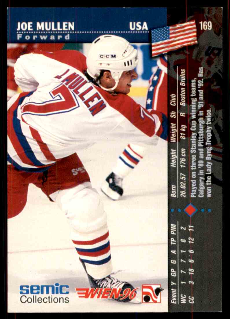 1996-97 Semic Hockey Joe Mullen #169 card back image