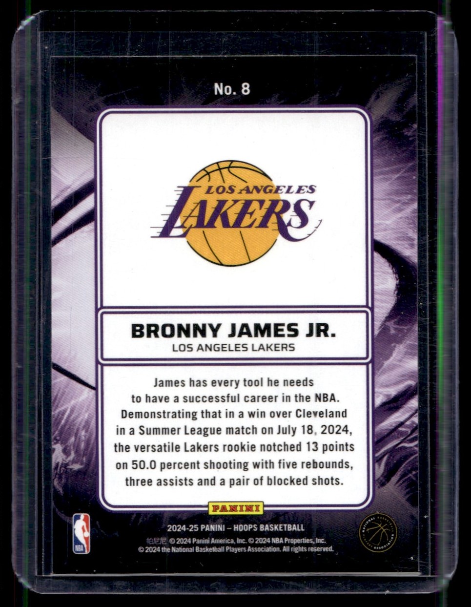 2024-25 Panini Hoops Ignition Bronny James Jr. Los Angeles
