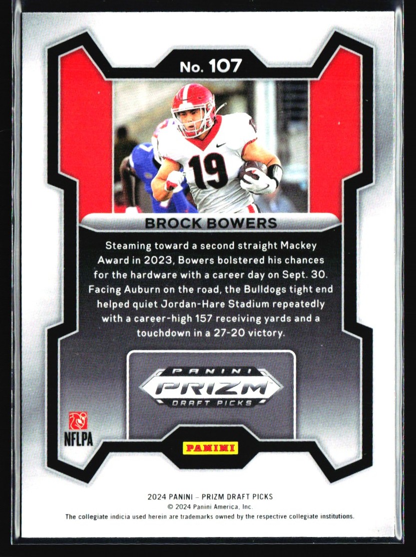 2024 Panini Prizm Draft Picks Brock Bowers #19 card back image