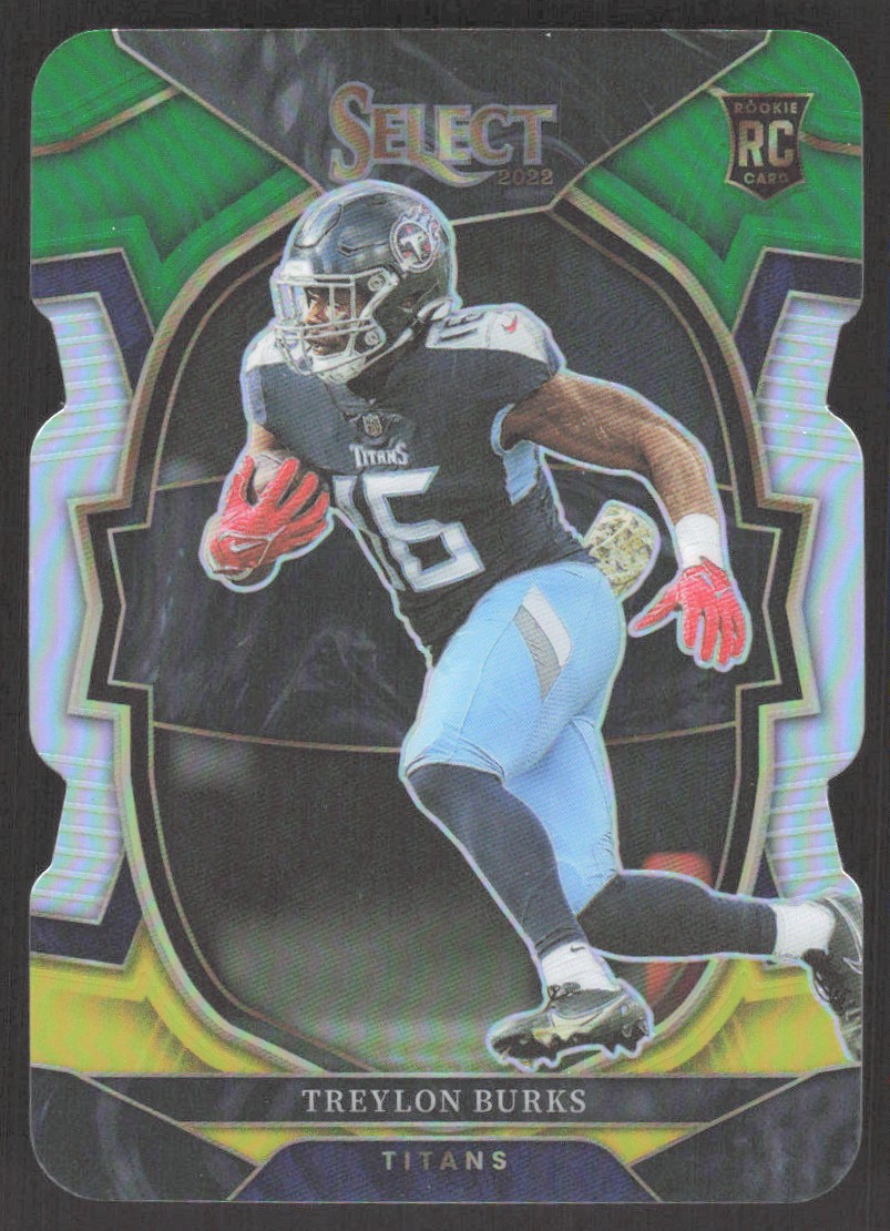 2022 Select Green and Yellow Prizm Die-Cut Treylon Burks #39 on