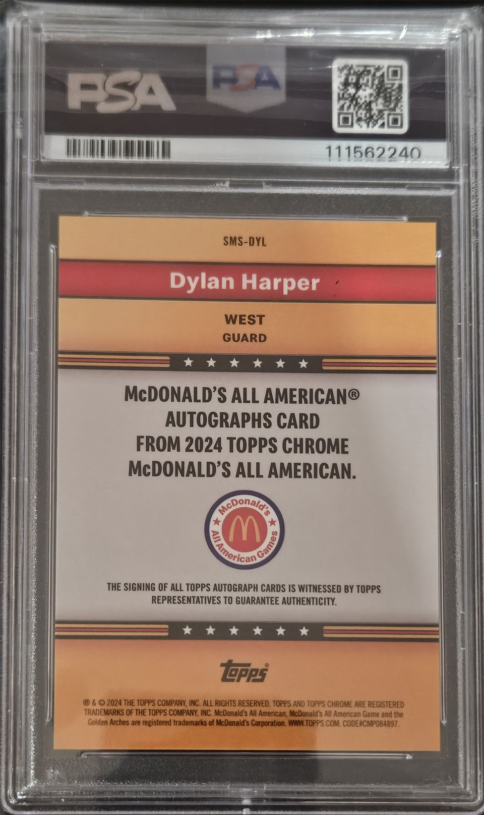 2024-25 Topps Dylan Harper card back image