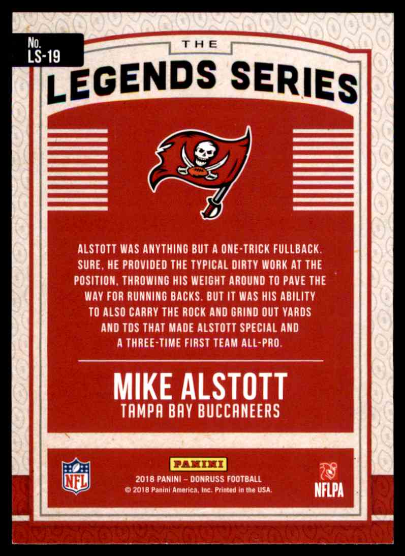 2018 Donruss Legends Series Mike Alstott #LS-19 card back image