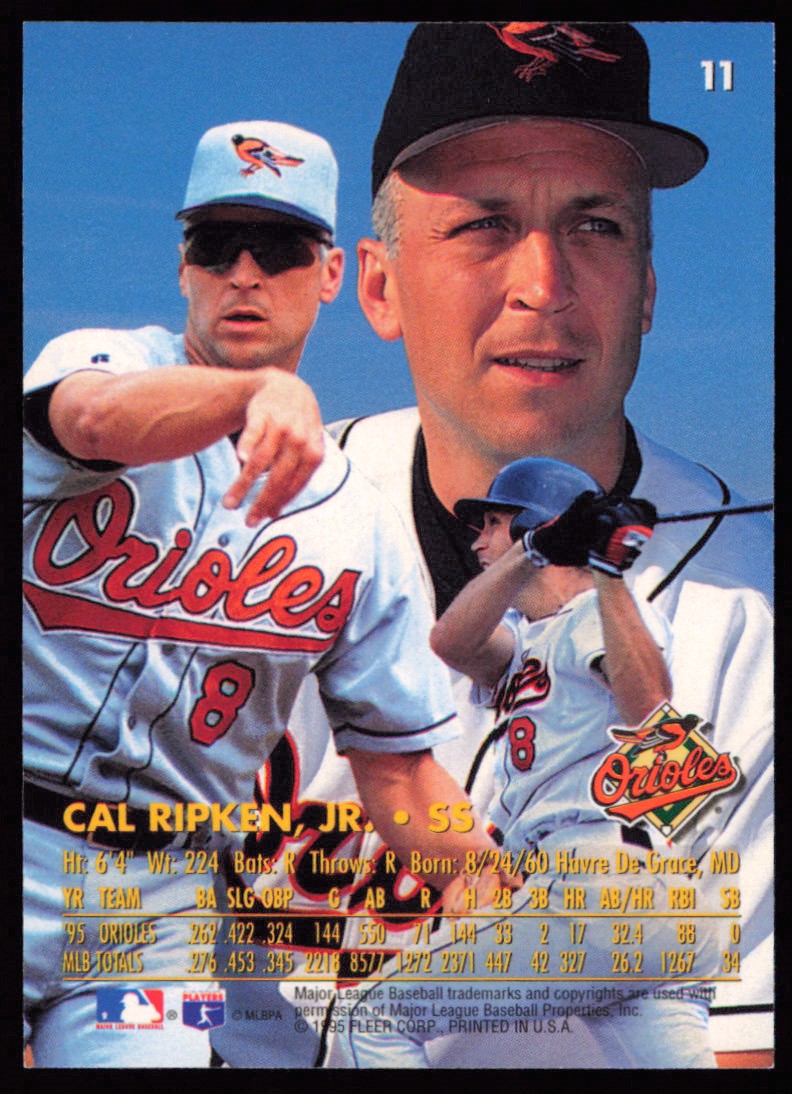 1996 Ultra Cal Ripken Jr. Baltimore Orioles #11 | eBay