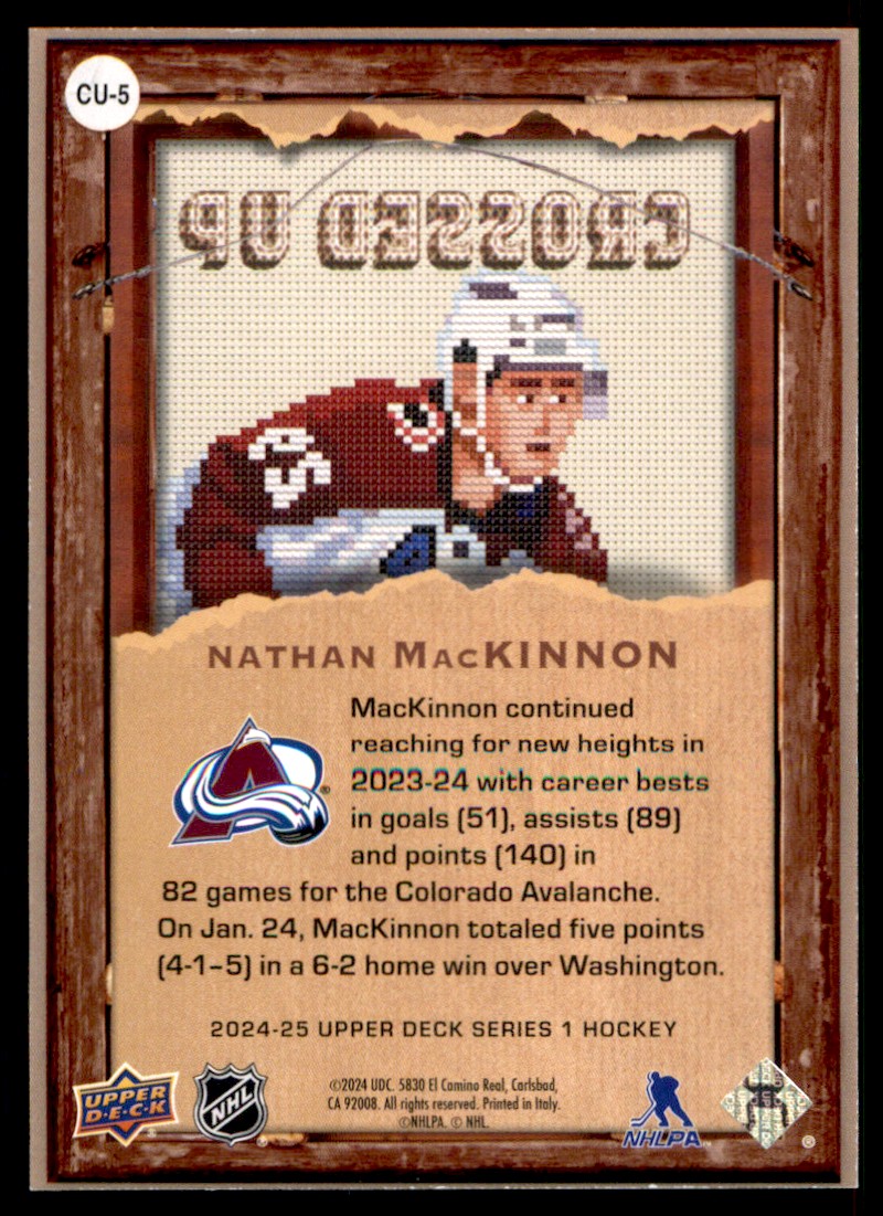 2024-25 UPPER DECK CROSSED UP NATHAN MACKINNON COLORADO AVALANCHE