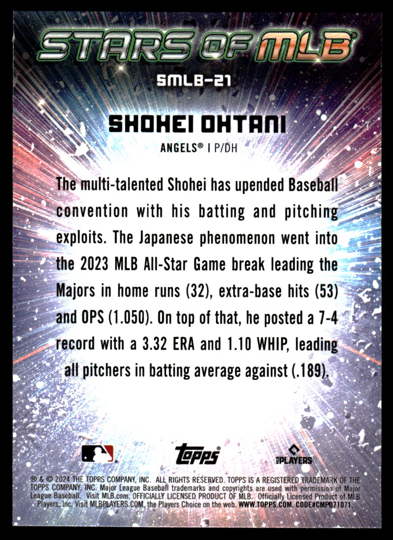 2024 Topps Stars of MLB Shohei Ohtani #SMLB-21 on Kronozio