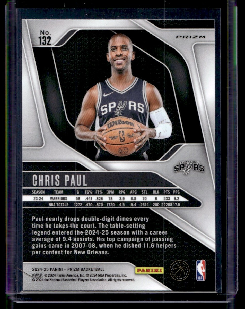 2024-25 Panini Prizm Green Wave Chris Paul San Antonio Spurs