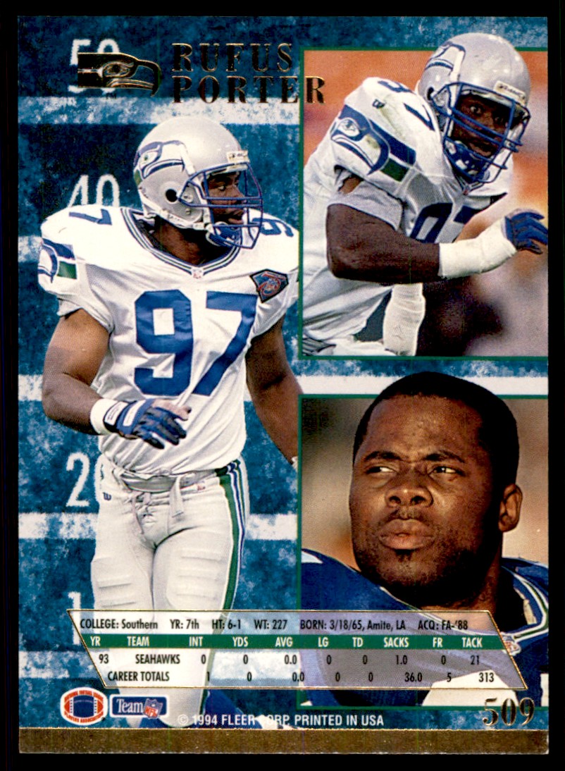 ラッカゴスペル 1994 FLEER ULTRA RUFUS PORTER SEATTLE SEAHAWKS #509 | eBay