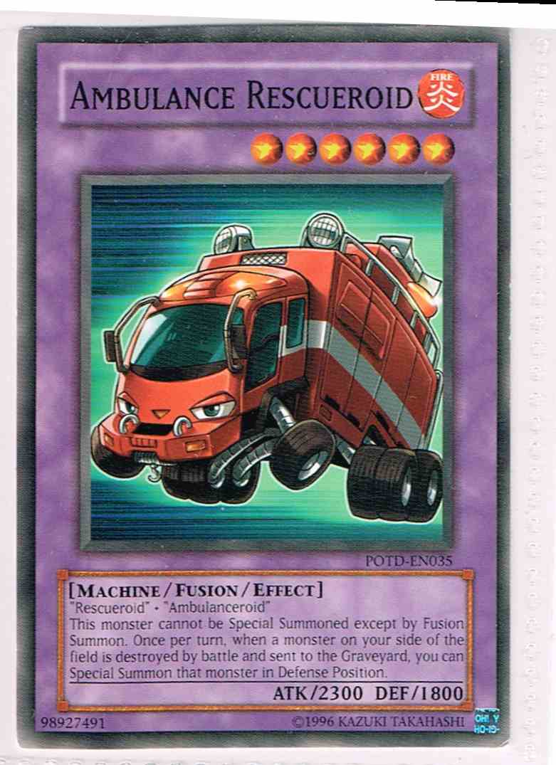 1996 Yugioh Power Of The Duelist Ambulance Rescueroid Potd En035 On Kronozio