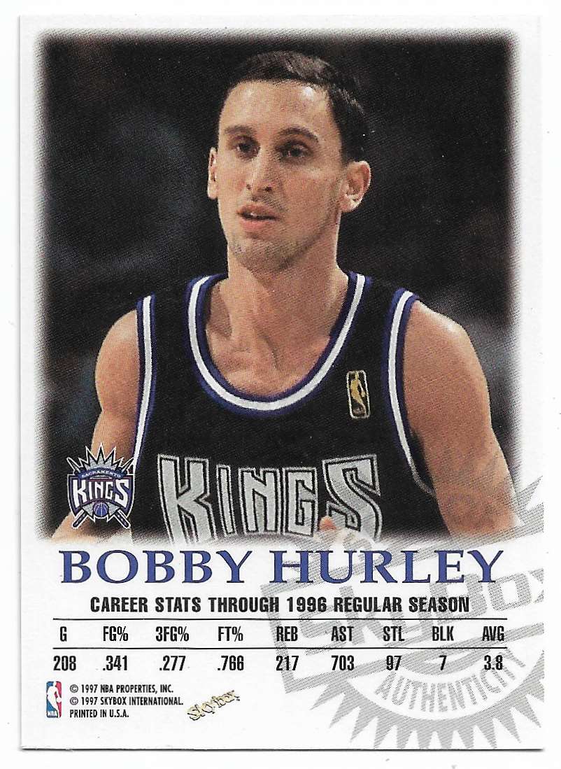 1997-98 SkyBox Premium Autographics Bobby Hurley #NNO card back image