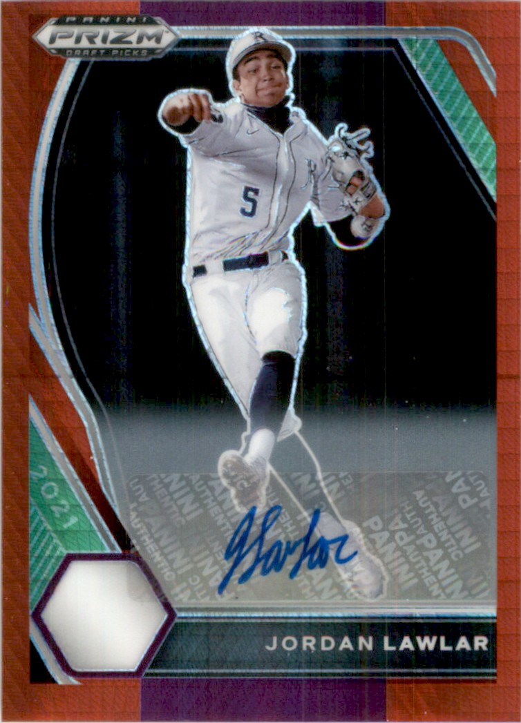 2021 Panini Prizm Draft Picks Base Autographs Prizms Red and Purple Hyper Jordan Lawlar #6