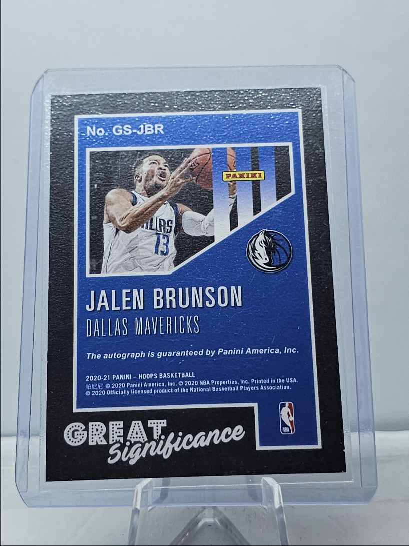 2021-22 NBA Hoops Great Significance Autograph Jalen Brunson #GS-JBR card back image